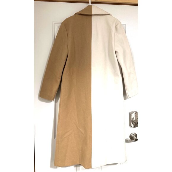Steve Madden Womens Caroline Color block Coat Camel & Ivory Size XS - Picture 5 of 14